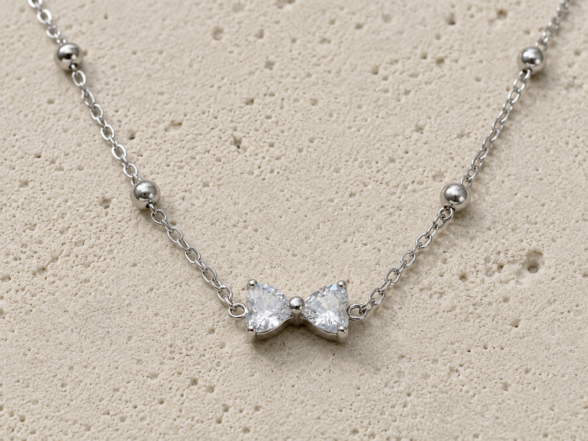 Collana Fiocco con Zirconi