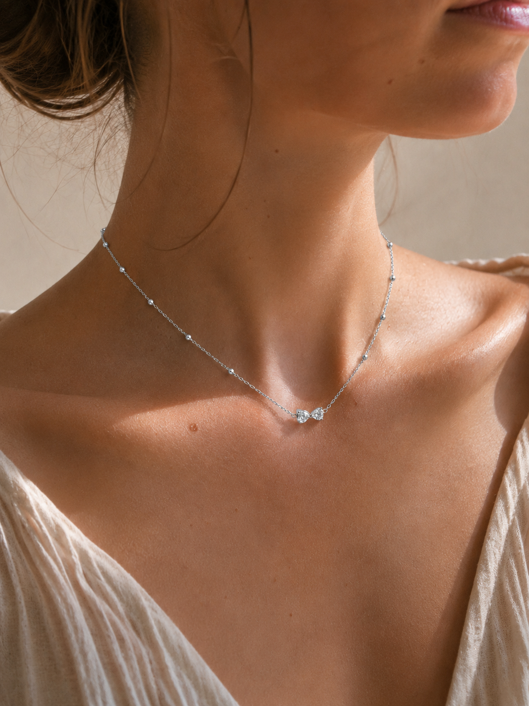 Collana Fiocco con Zirconi