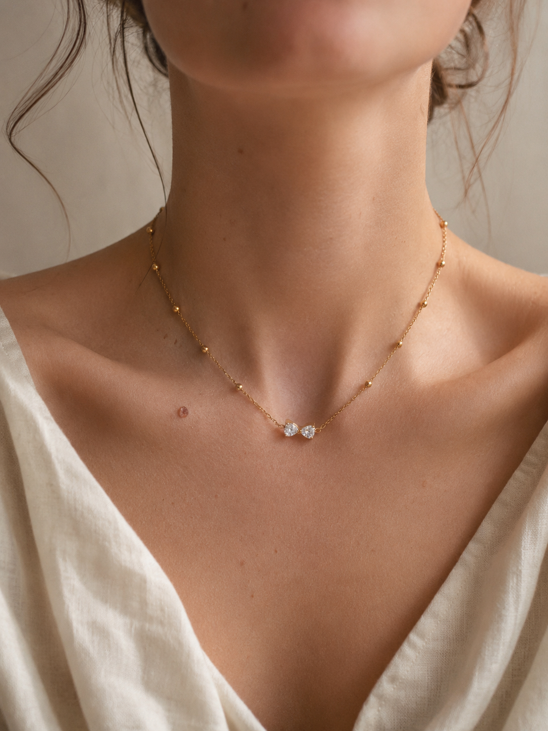 Collana Fiocco con Zirconi