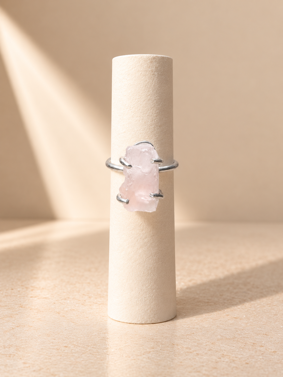 Anello Kunzite Rosa Grezza