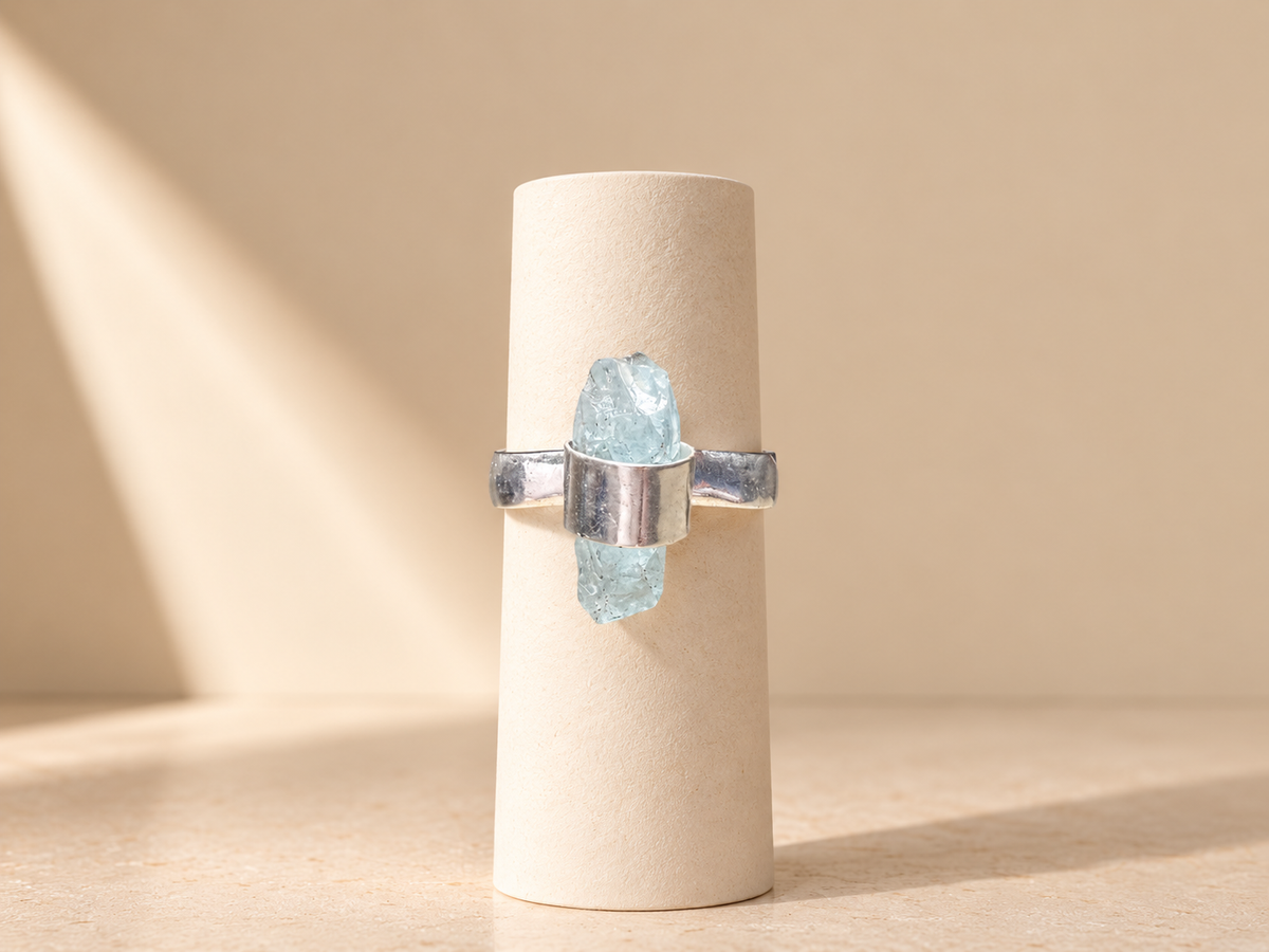 Anello Acquamarina Grezza