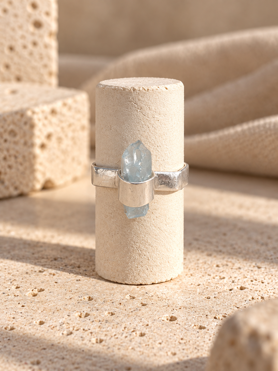 Anello Acquamarina Grezza