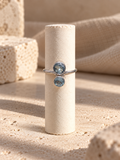 Anello Doppio Topazio Blu