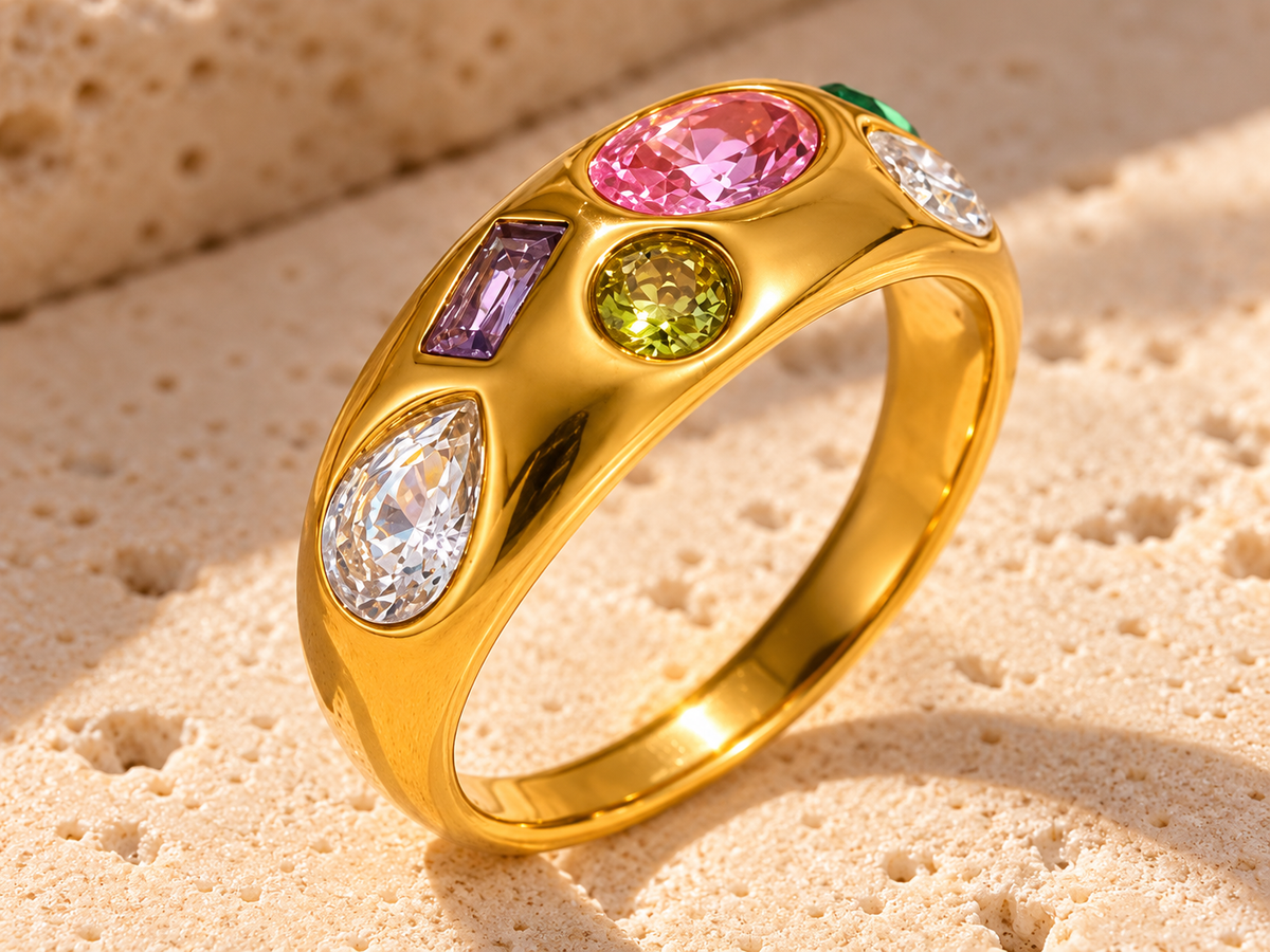 Anello Mosaico di Cristalli