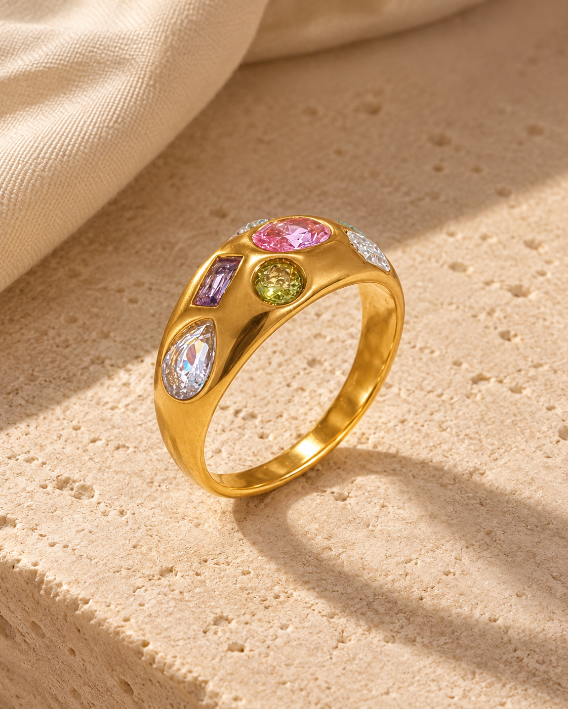 Anello Mosaico di Cristalli