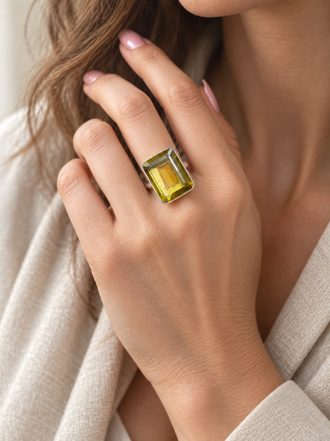 Anello Quarzo Limone