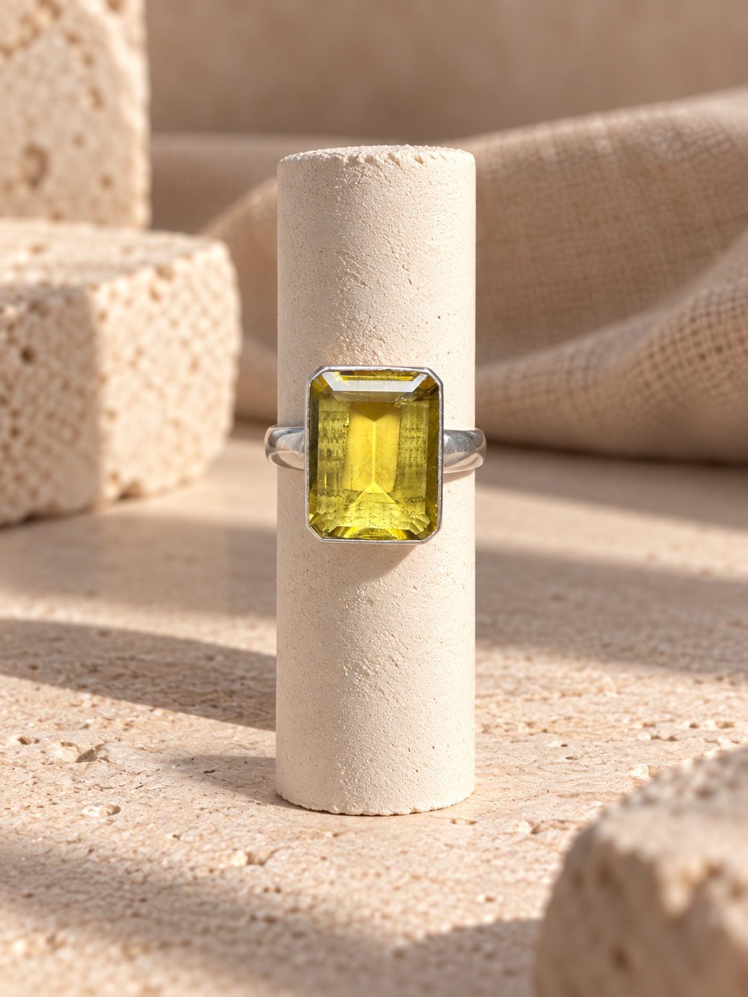 Anello Quarzo Limone
