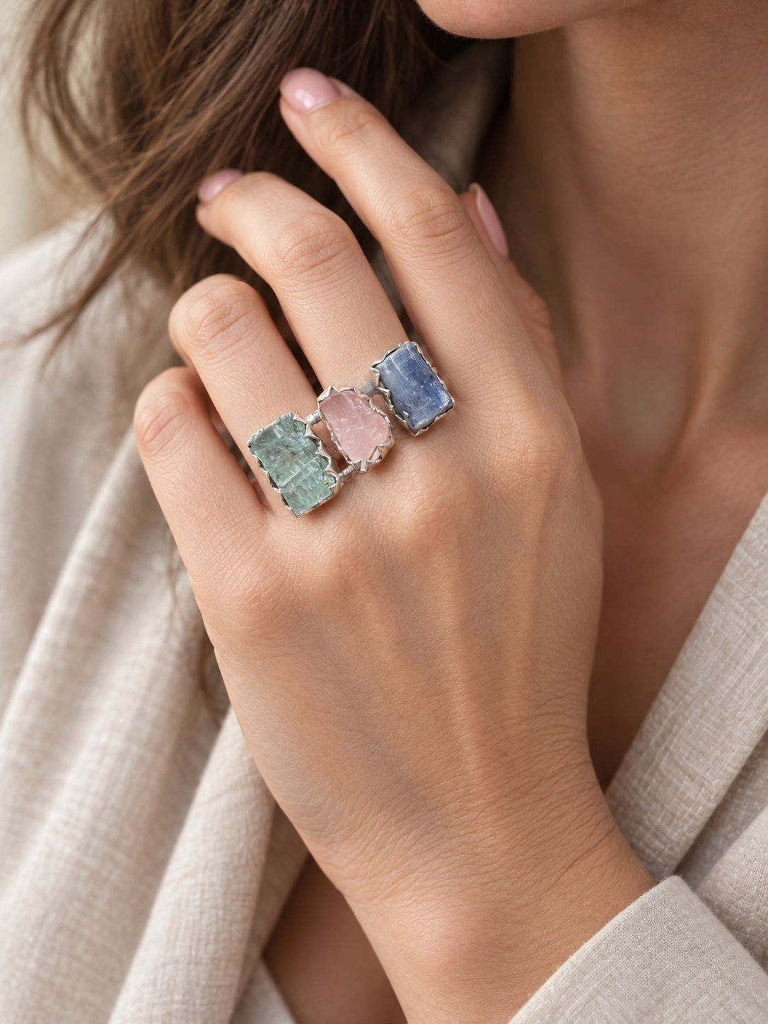 Anello Trio di Pietre