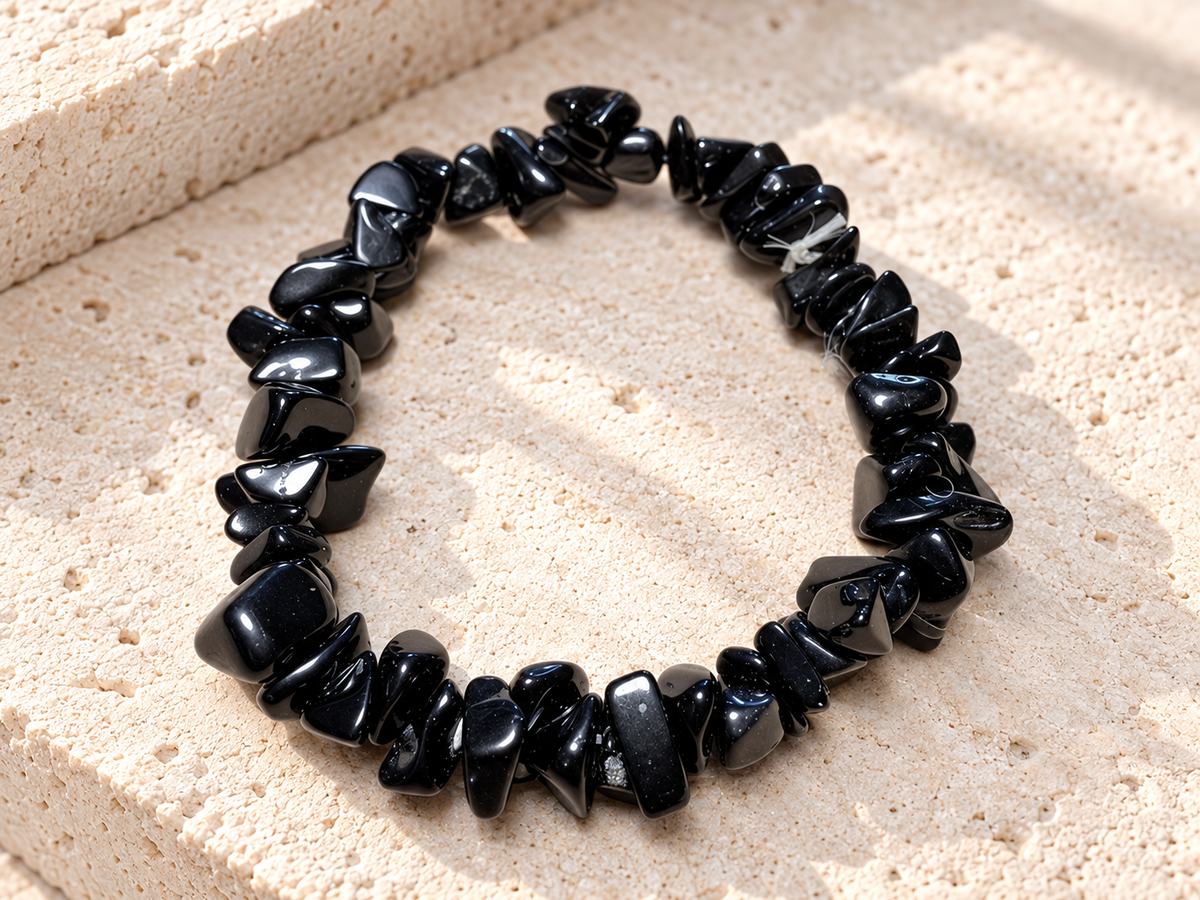 Bracciale Ossidiana Nera Chips