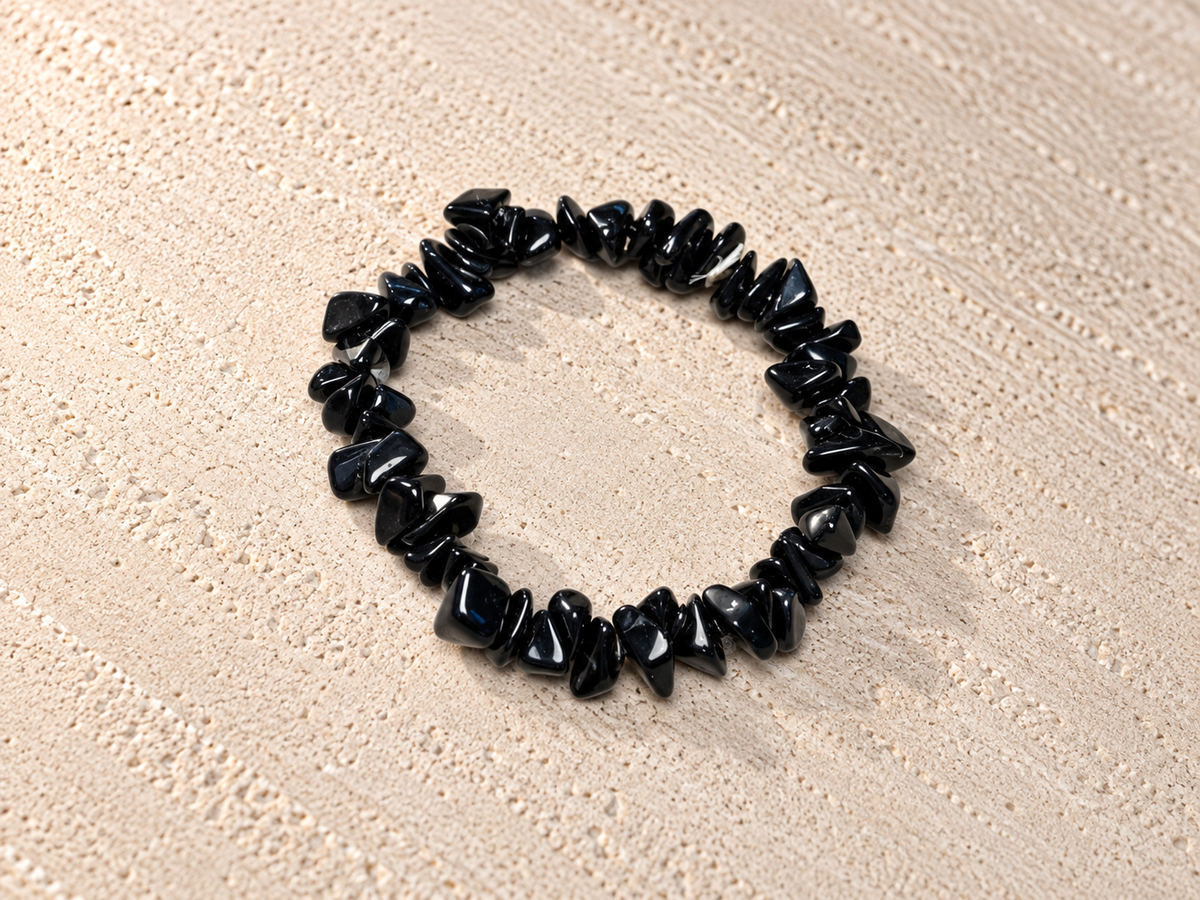 Bracciale Ossidiana Nera Chips