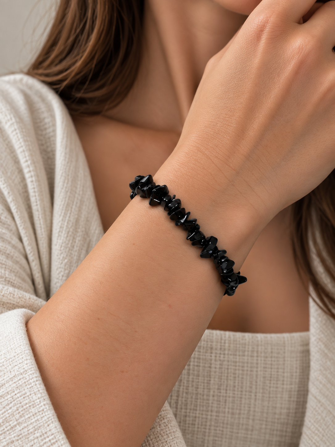 Bracciale Ossidiana Nera Chips