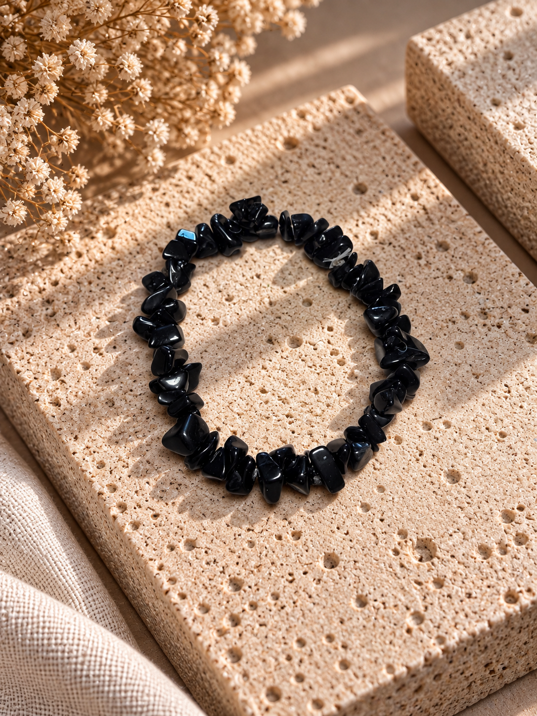Bracciale Ossidiana Nera Chips