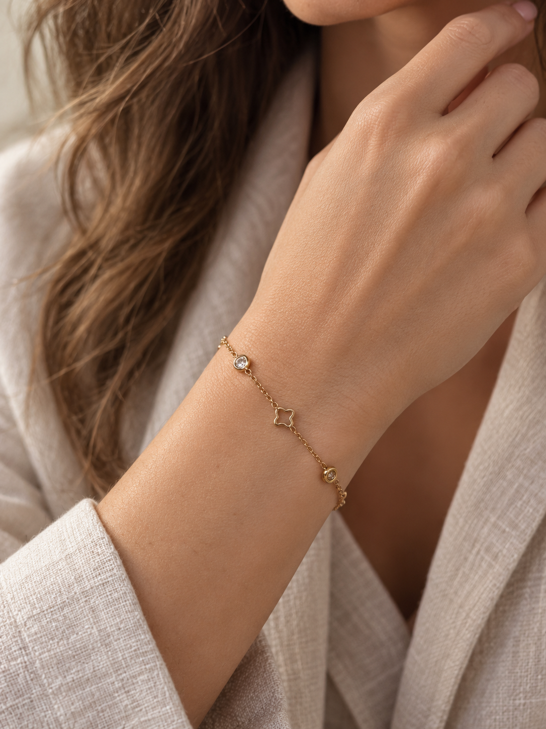 Bracciale Quadrifogli e Zirconi