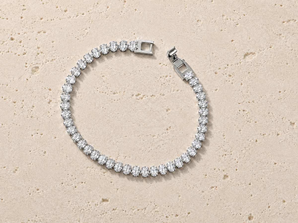 Bracciale Tennis con Zirconi Ovali