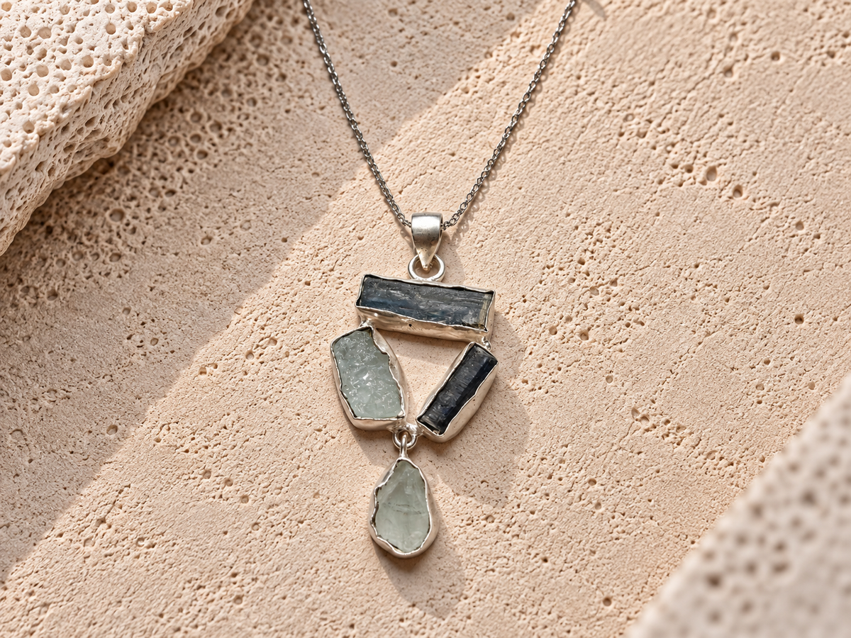 Collana Acquamarina Grezza