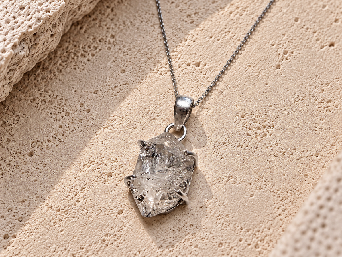 Collana Diamante Herkimer Grezzo