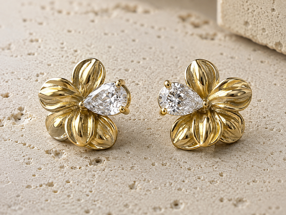 Orecchini Fiore con Zircone