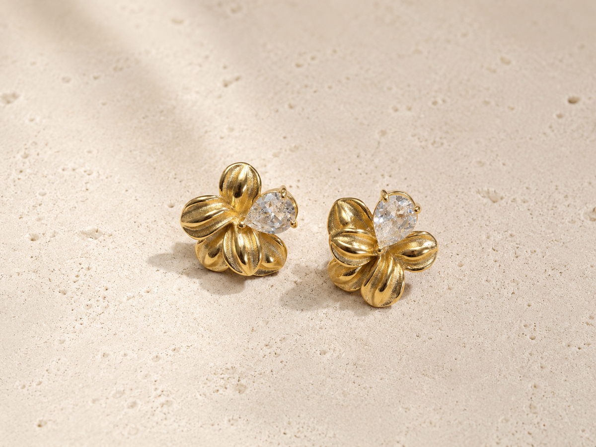 Orecchini Fiore con Zircone