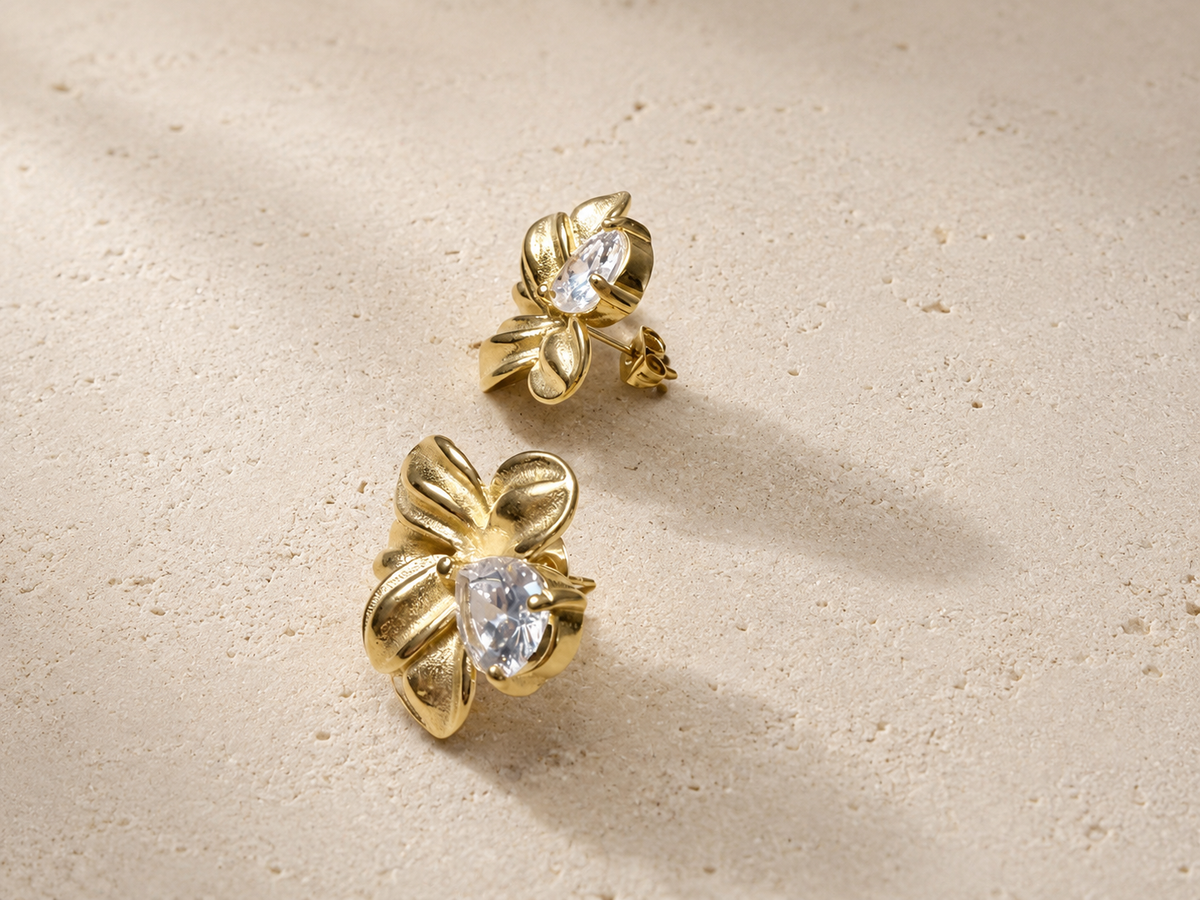 Orecchini Fiore con Zircone
