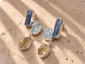 Orecchini Acquamarina, Kyanite e Citrino